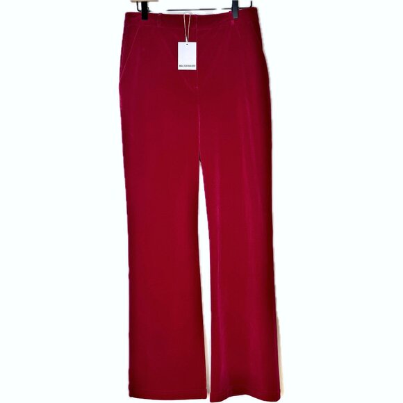 NWT Walter Baker Ferris Velvet Pants  - Size 4  - Magenta - Picture 2 of 7